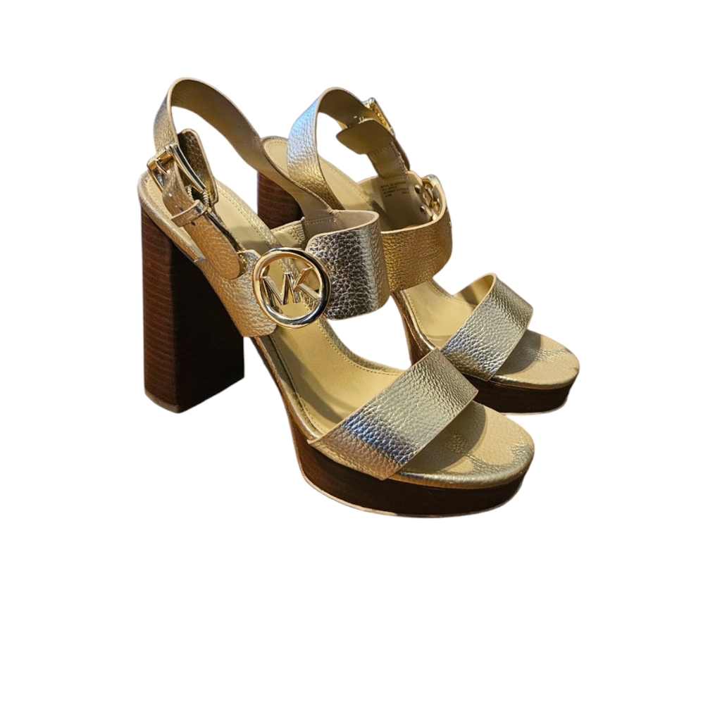 Michael Kors Metallic Gold Women's Platform Sandals Size 9.5M